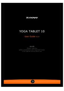 Lenovo Yoga Tablet 10 manual. Smartphone Instructions.